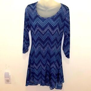 Pretty Young Thing Denim Chevron Hi-Low Tunic Dress Top NWT- XL
